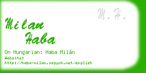 milan haba business card
